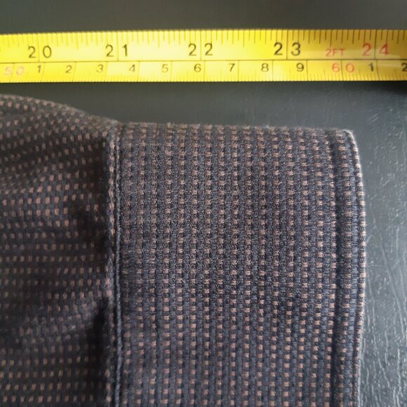 Klauss Boehler Kollektion SZ M Brown & Tan Woven Check Men's Button Up Shirt - Picture 10 of 12